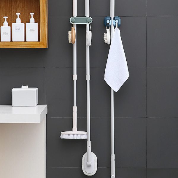 Bathroom Mop Clip Double-Button Mop Hook