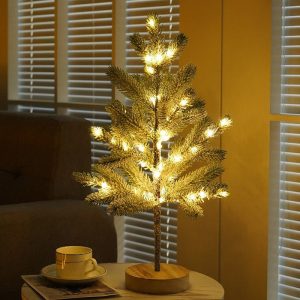 Decorative Lighted Pine Tree Lamp Diy Artificial Tree For Christmas