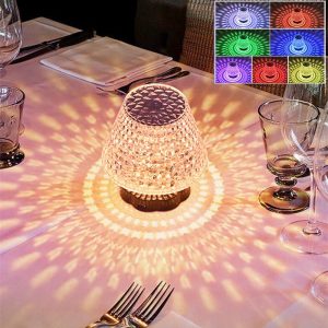 Diamond Crystal Lamp Table Light Usb Touch Sensor Bar Table Lamp Dimming Beside Lamp Led Night Light