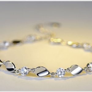 Diamond-Encrusted 925 Sterling Silver Bracelet