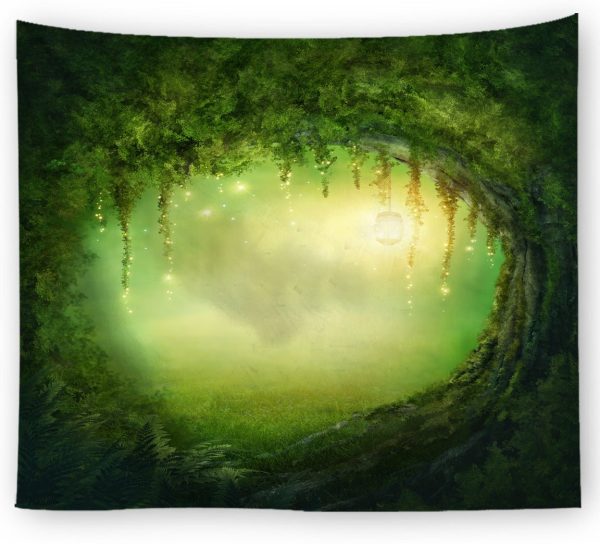 Digital Printed Tapestry Wall Blanket Beach Towel Fantasy Forest Fairy Tale World