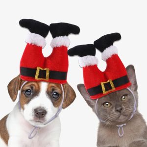 Dog Cat Christmas Costume Christmas Hat For Pet Cute Fleece Hat