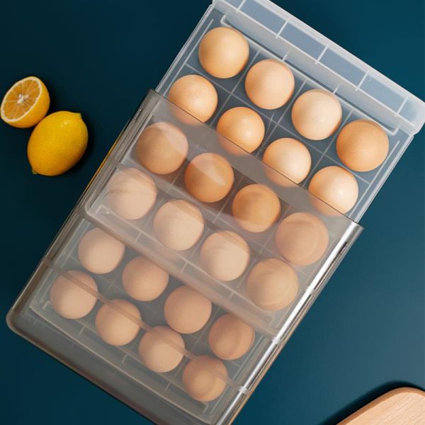 Double-Layer Drawer Storage Box Transparent Egg Rack Support