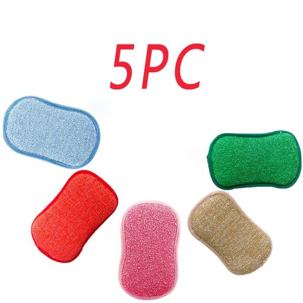 Double-Sided Kitchen Cleaning Sponge Microfiber Non-Stick