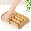 Dual Wooden Foot Massager Roller Relieves Plantar Fasciitis Heel Arch Pain Stress