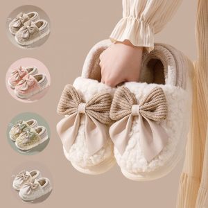 Big Bow-Knot Fluffy Slippers