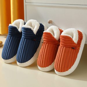 Full Heel Wrap Cotton Fleece House Shoes