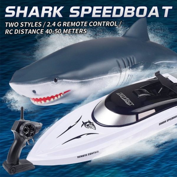 Electric Shark Rc Boat Vehicles Waterproof 2 In 1 High-Speed Remote Control Boat