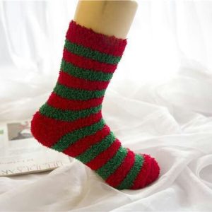 Elk Elderly Half Fleece Christmas Socks