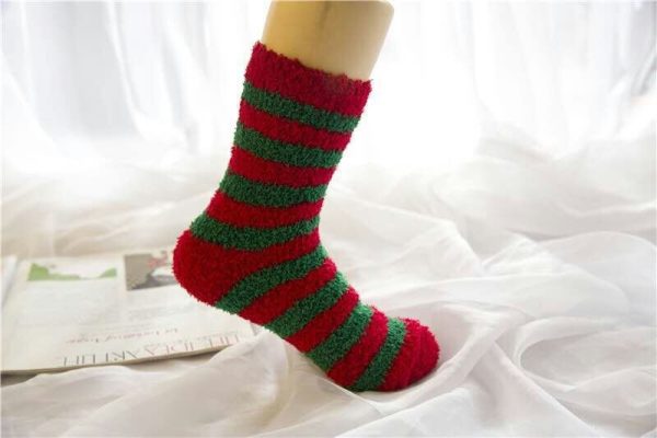 Elk Elderly Half Fleece Christmas Socks