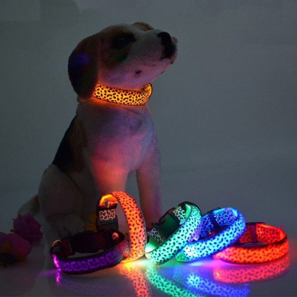 Leopard Deisgn Led Dog Collar