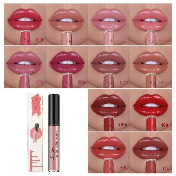 12 Color Cream Texture Lipstick Waterproof.