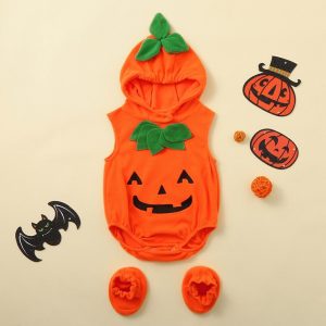 Fashion Baby Halloween Costume Pumpkin Cosplay Halloween Jumpsuit