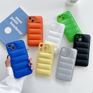 Fashion Solid Color Down Jacket Phone Case For Iphone14 Models