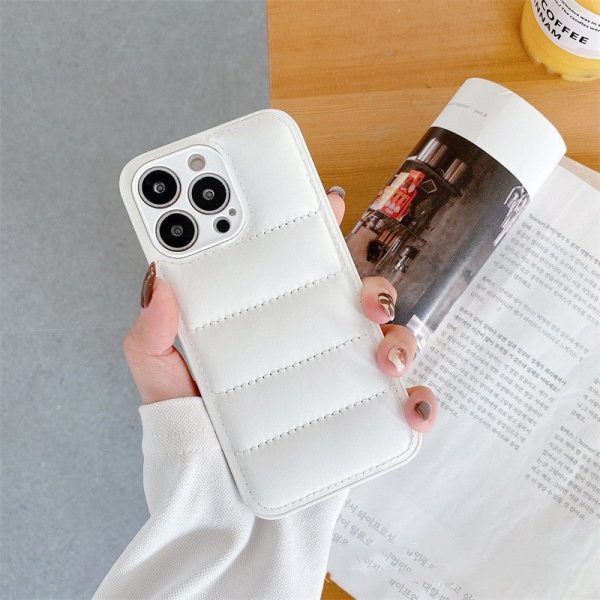 Fashion Solid Color Down Jacket Phone Case For Iphone14 Models