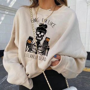 Fashionable Halloween Pumpkin Print Round Neck Long Sleeve