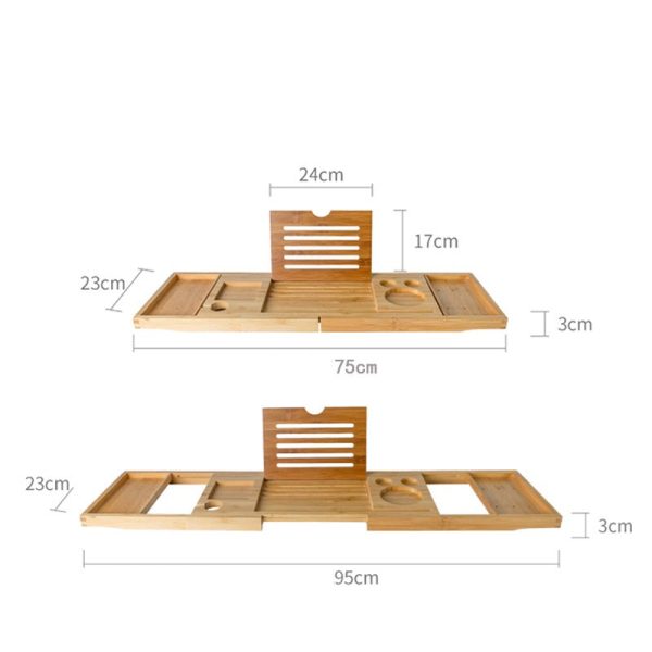 Bathtub Bamboo Retractable Storage Rack