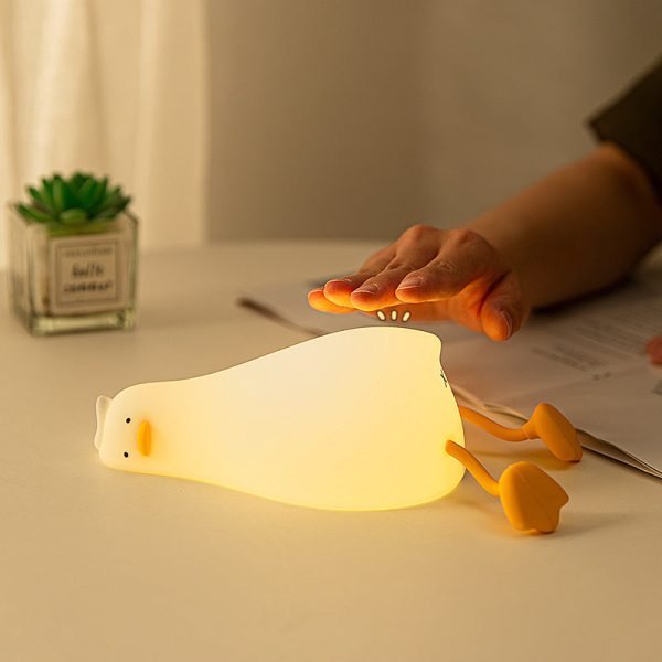 Flat Duck Silicone Night Light Children'S Bedside Table Lamp