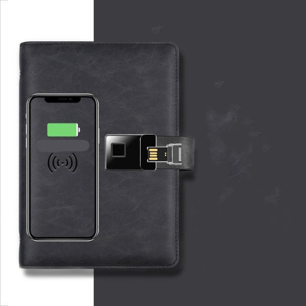 Fingerprint Unlocking Power Bank Usb Storage Notebook A5 Business Multifunctional Notepad