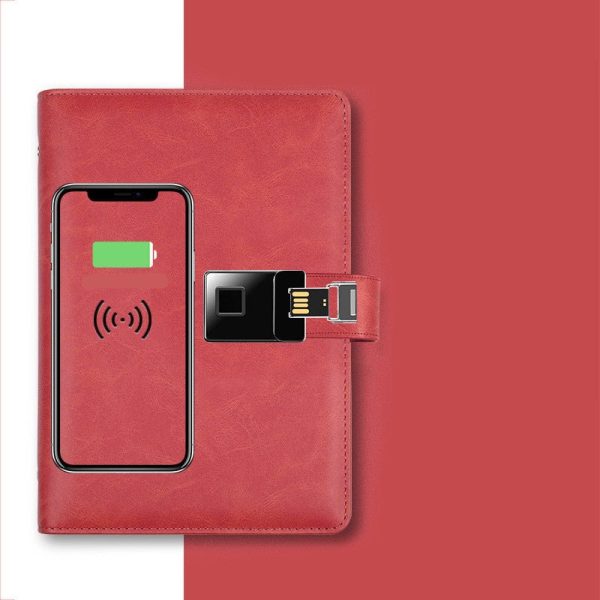 Fingerprint Unlocking Power Bank Usb Storage Notebook A5 Business Multifunctional Notepad