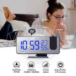 Fm Radio, Led Digital Smart Alarm Clock, Table Clock, Usb Alarm Clock With Projection Time