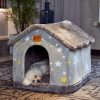 Foldable Dog House Pet Cat Bed Sleep Kennel Removable Nest