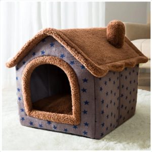 Foldable Dog House Pet Cat Bed Sleep Kennel Removable Nest