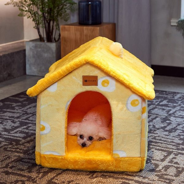 Foldable Dog House Pet Cat Bed Sleep Kennel Removable Nest