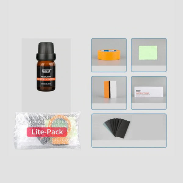 Premium Car Headlight Lens Restoration Cleaner Kit