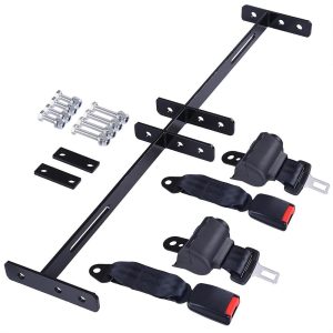 Universal Golf Cart Retractable 2 Seat Belts Bracket Kit