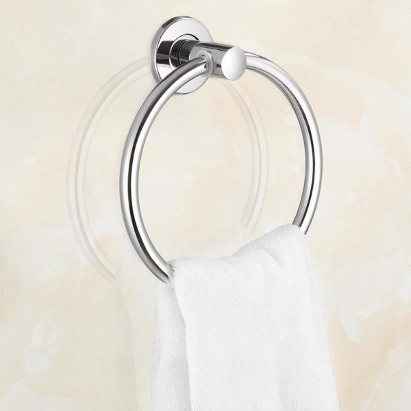 Wall Mounted Towel Ring Holder Stainless Steel Chrome Finish