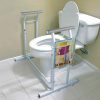 Toilet Safety Rail Stand Alone W/ Rack 375Lbs Support