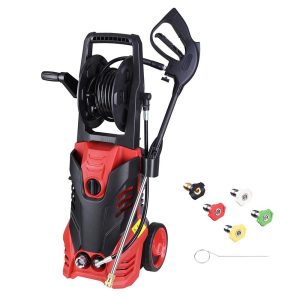 Electric Power Washer W/ Hose Reel 3000Psi 5 Nozzles Soap Tank