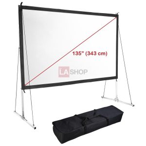 135 16:9 Portable Outdoor Projector Screen W/ Frame Freestanding Bag