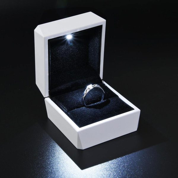 Led Ring Box Jewelry Storage Display Case Illuminate Gift Box