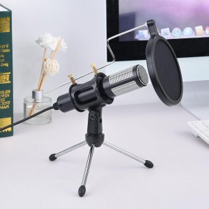 Studio Condenser Microphone Mic Usb Set W/ Tripod Stand