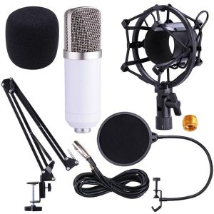 Condenser Microphone Kit W/ Arm Stand Shock Mount Pop Filter