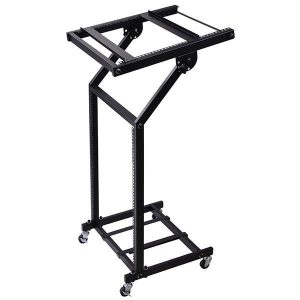 4 Poles 12U 19 Audio Mixer Stand Portable Studio Rolling Rack