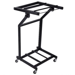 4 Poles 12U 19 Audio Mixer Stand Portable Studio Rolling Rack