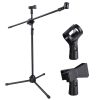 Mic Stand Boom Arm Dual Mic Mounts Height 2'8 To 5'11