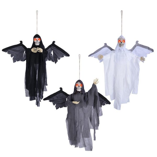 22X4X20In Light Up Sound Activated Animated Skeleton Props W/ Wings