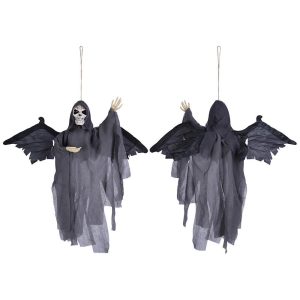 22X4X20In Light Up Sound Activated Animated Skeleton Props W/ Wings