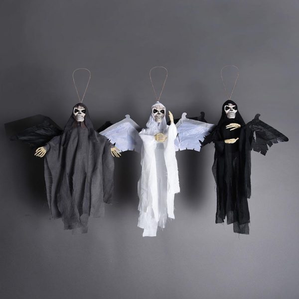 22x4x20in Light Up Sound Activated Animated Skeleton Props w/ Wings