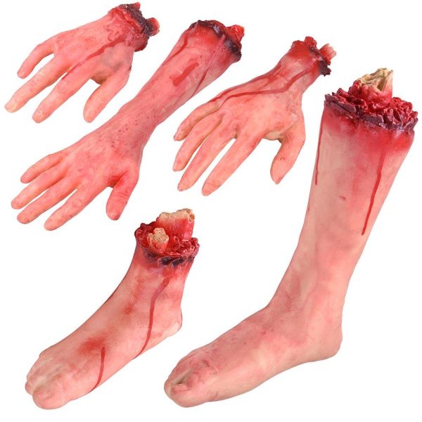 5Pcs Scary Severed Hands Leg Foot Props Halloween Party Decor