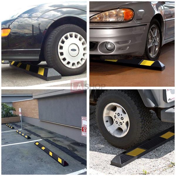 6' Rubber Curb Parking Block Wheel Stop Garage Car Stopper