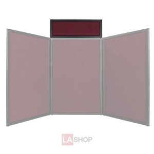 Tabletop Folding Panel Display Board Header Burgundy