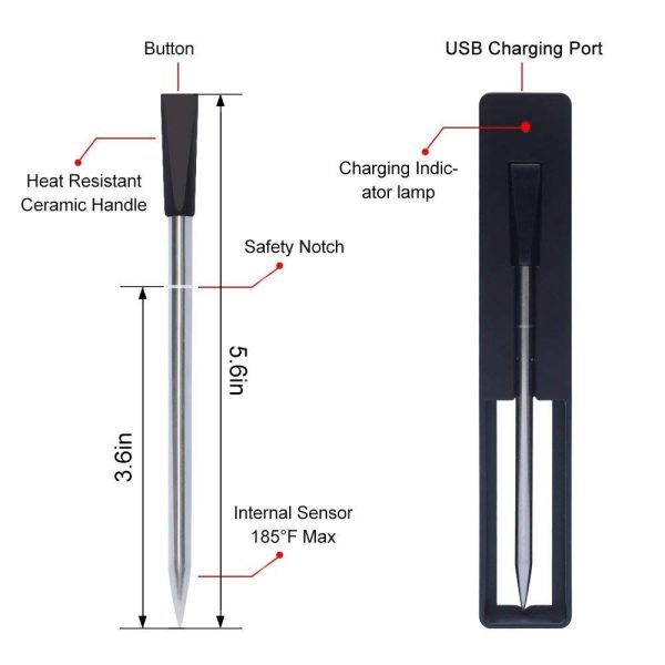 Wireless Digital Bluetooth Meat Bbq Thermometer