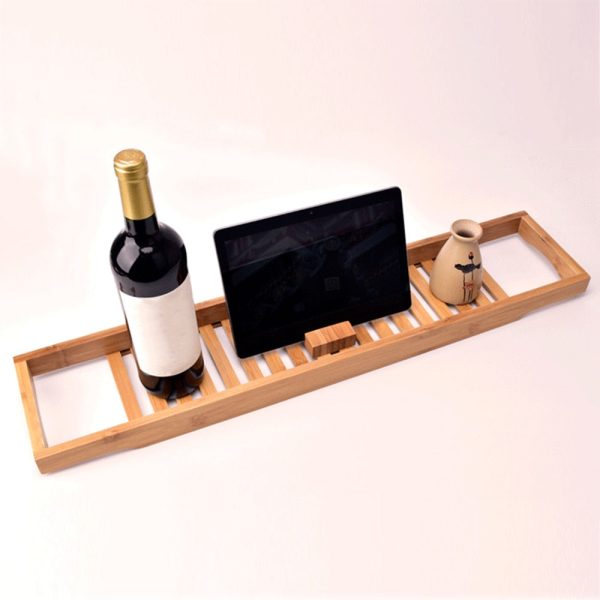 Wooden Bathtub Caddy Bamboo Tray