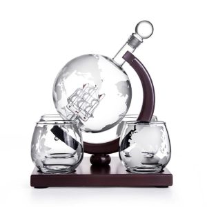 Ultimate Globe Whiskey Decanter Set With 4 Glasses