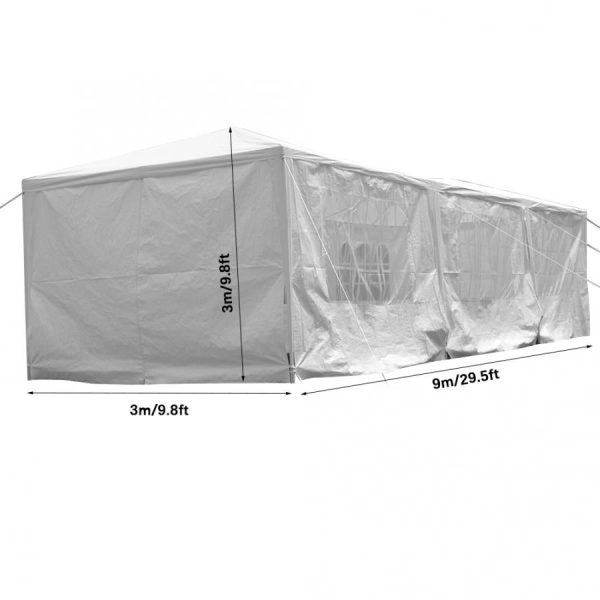 10' X 30' Portable White Party Canopy Event Tent